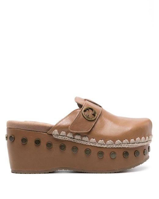 Mou Brown 67mm Leather Mules