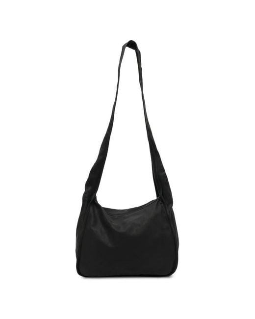 Guidi Black Leather Shoulder Bag for men