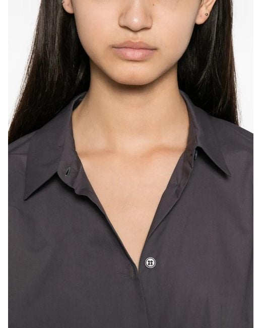 Susanne Bommer Gray Yoke-Detail Shirt Dress