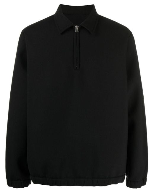 Sacai Half-Zip-Hemd mit klassischem Kragen in Black für Herren