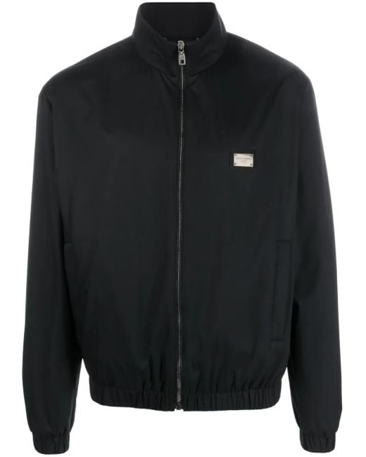 Blouson Jacke mit Metal -Logo -Tag Dolce & Gabbana pour homme en coloris Black