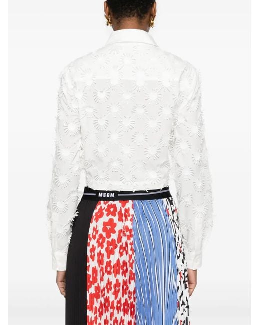 Camisa con bordado MSGM de color White