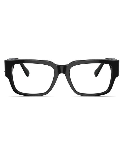 Versace Black Medusa Rectangle-Frame Glasses for men