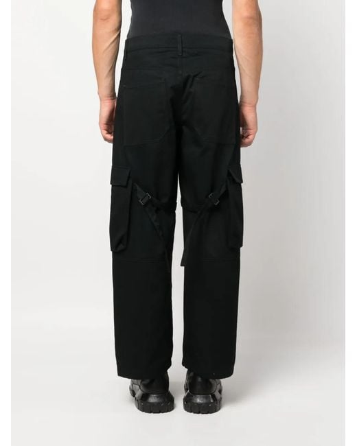 44 Label Group Blue Logo-Patch Cotton Cargo Pants for men