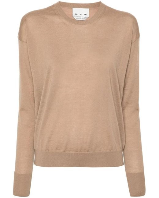 Sa Su Phi Natural Crew-Neck Cashmere Jumper