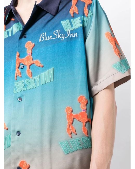 BLUE SKY INN Blue Dog-Print Short-Sleeve Shirt for men