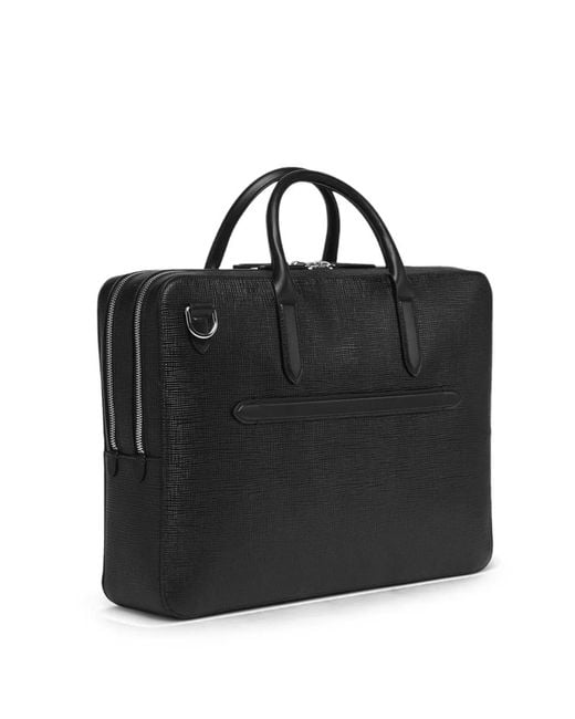 Smythson Black Cross-Grain Briefcase