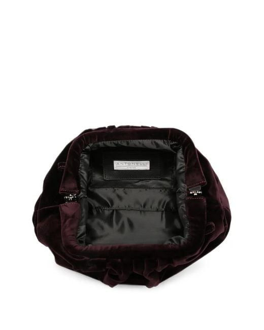 Antonelli Black Ruched Clutch Bag