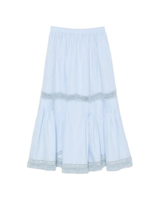 Ermanno Scervino Blue Cotton Skirt