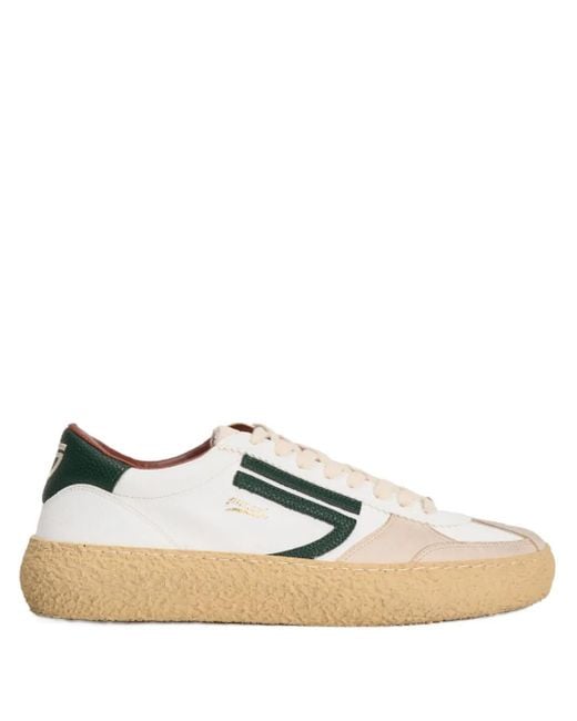 PURAAI White Stripe Lace-Up Sneakers
