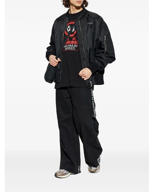 44 Label Group Black Graphic Print T-Shirt for men