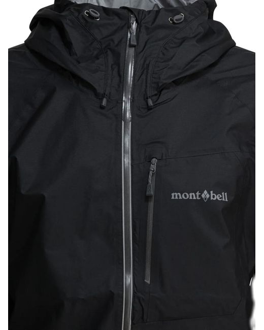 Montbell Black Hooded Zip Jacket for men