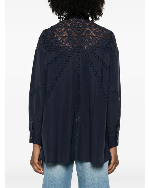Loewe Blue X Paula's Ibiza Lace Buttoned Shirt
