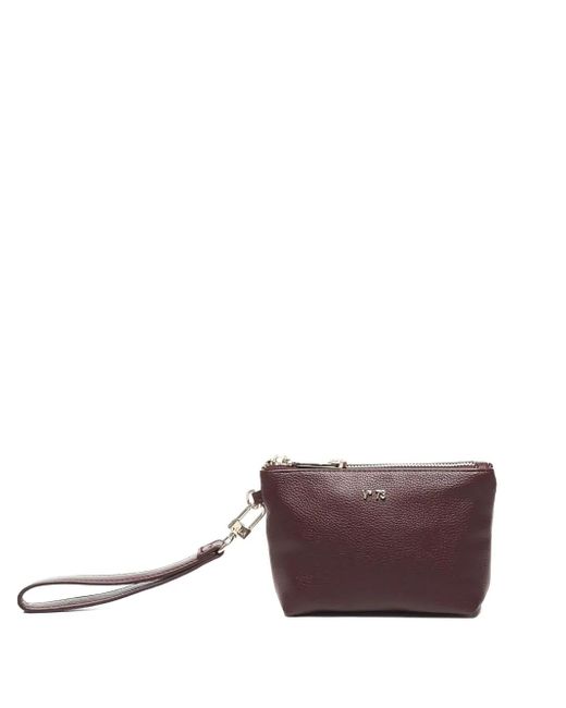 V73 Purple Logo-lettering Clutch Bag