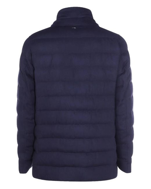 Herno Blue Quilted Layered Blazer for men