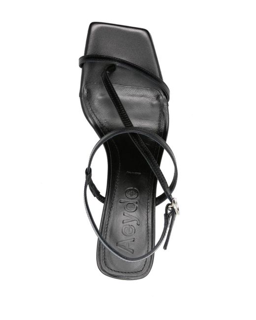 Aeyde Black Elise 75mm Leather Sandals