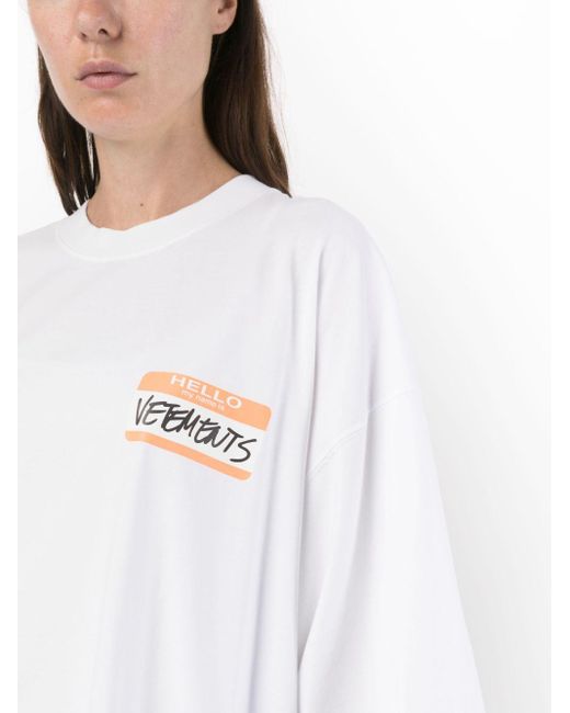 Vetements T-shirt Met Logoprint in het White