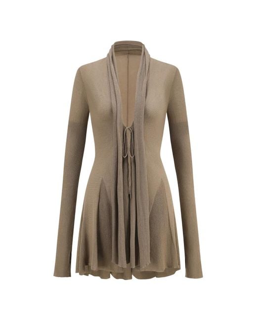 Oude Waag Natural Fishtail-Hem Knit Cardigan