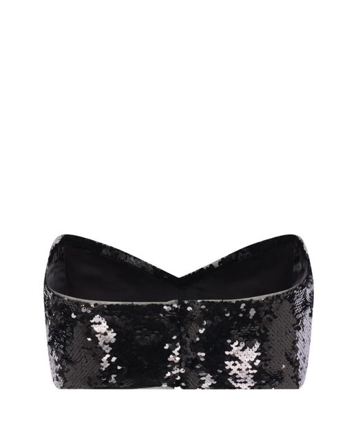 Simone Rocha Black Sequined Strapless Top