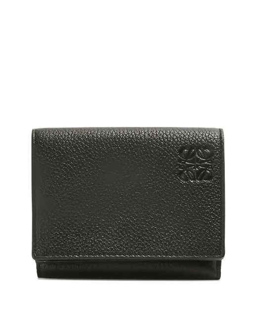 Loewe Black Trifold Leather Wallet for men