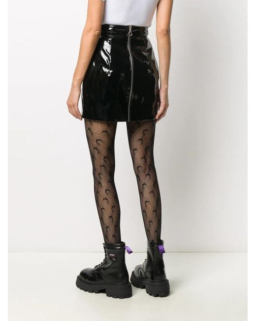 Philipp Plein Black Patent Mini Skirt
