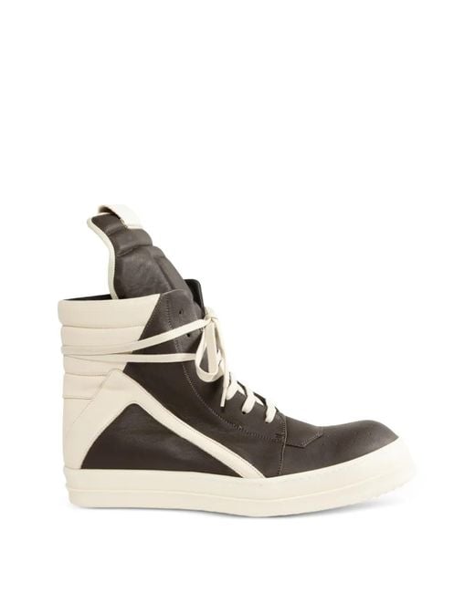 Rick Owens White Geobasket High-Top Sneakers for men