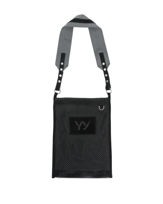 OPEN YY Black Mesh Cross Body Bag