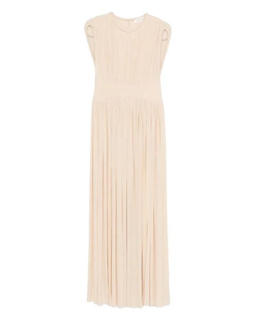 Zimmermann White Pleated Sleeveless Midi Dress