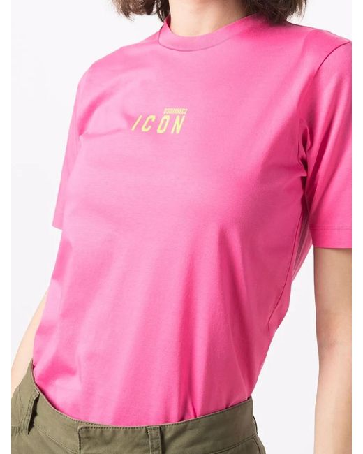 DSquared² Pink Logo-Print Short-Sleeve T-Shirt