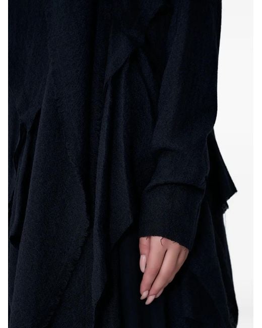 Limi Feu Blue Draped Long-Sleeve Top