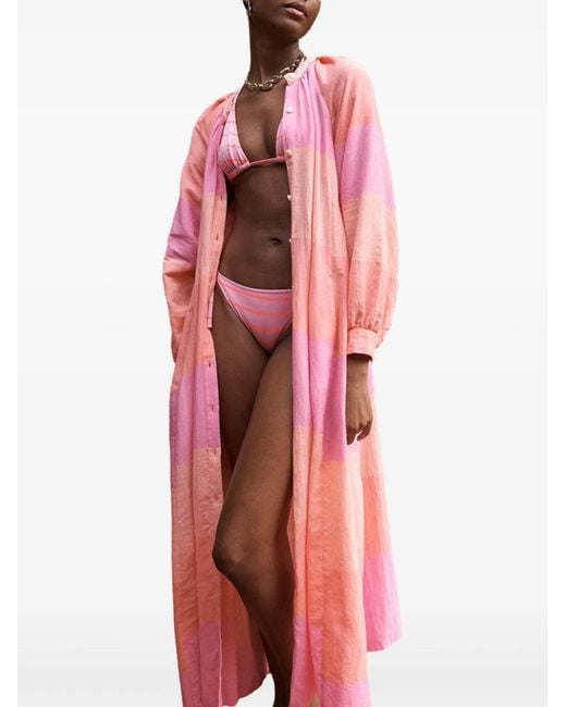 Lemlem Pink Makeda Midi Skirt