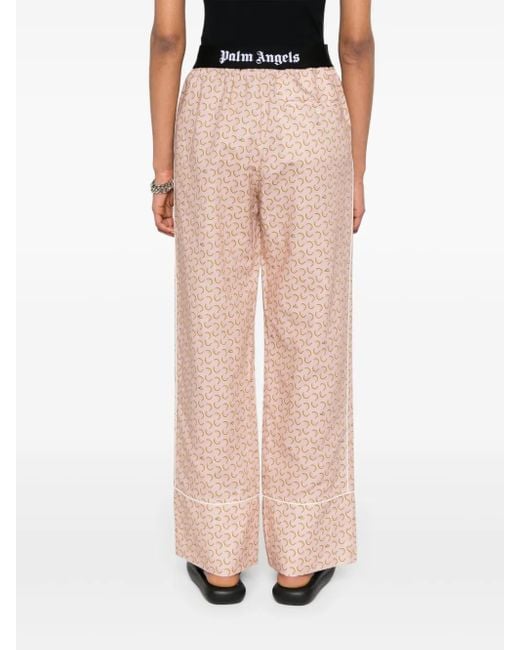 Palm Angels Pink Fruit-Print Trousers