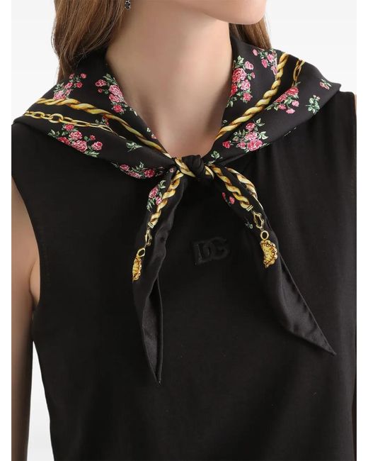 Dolce & Gabbana Black Logo-Embroidered Tank Top