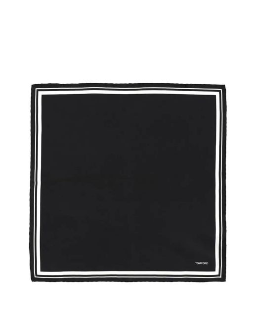 Tom Ford Black Silk Frame Pocket Square Accessories for men
