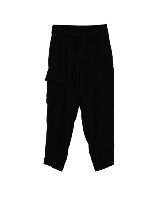 Yohji Yamamoto Black Pantalon À Poches À Rabat for men