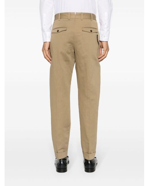 PT Torino Natural Mid-rise Tapered Trousers for men