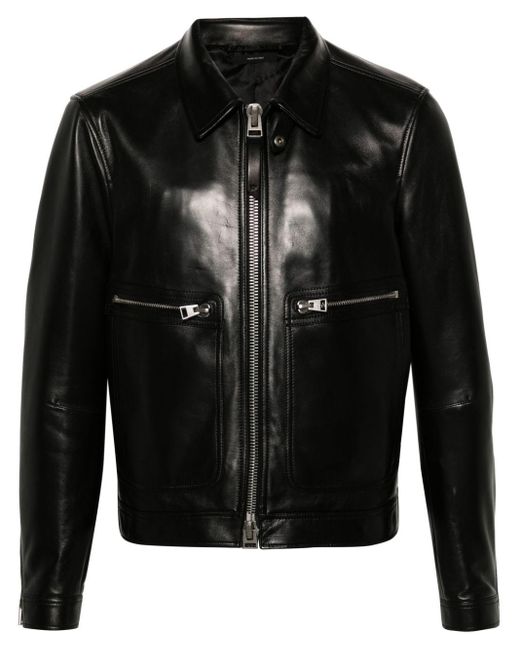 Tom Ford Black Leather Jacket for men