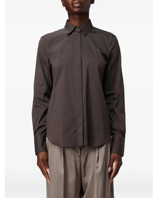 Camicia A Maniche Lunghe di Brunello Cucinelli in Brown