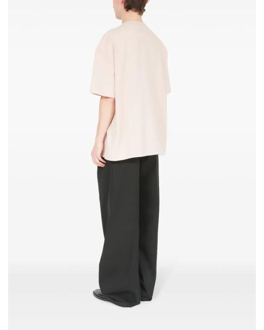 Maison Margiela White Logo-Embroidered Cotton T-Shirt for men