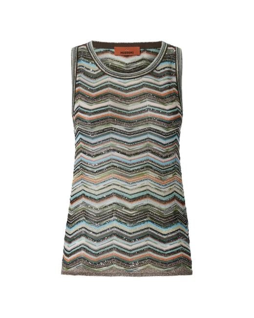 Missoni Gray Zig Zag Motiv Top