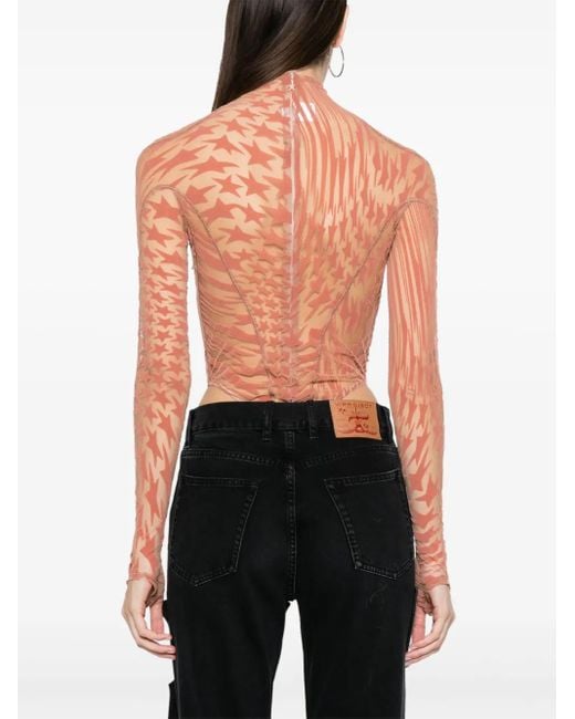 Body con estrella estampada Mugler de color Pink