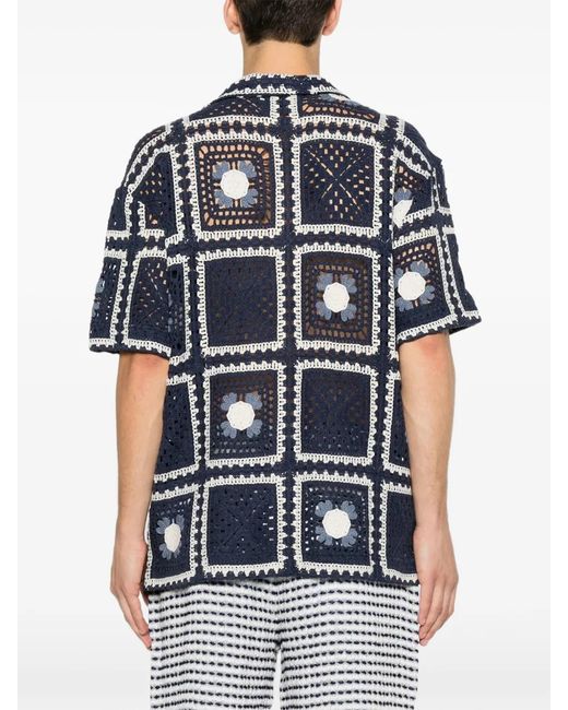 CHE Tejer Gehaakte Blouse in het Blue voor heren