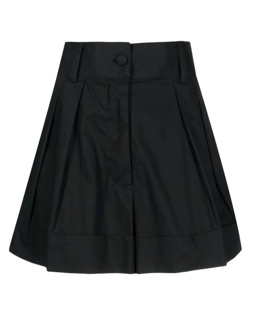 Short Plissé À Taille Haute Bambah en coloris Black