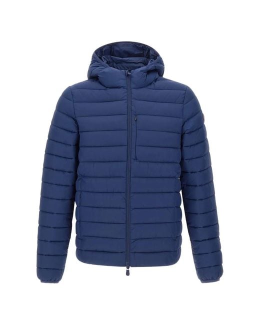 Save The Duck Blue Zip-Up Hooded Jacket for men