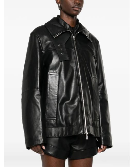 Sportmax Black Leather Jacket