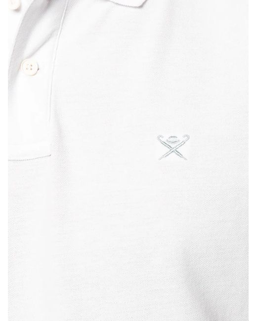 Hackett White Embroidered Logo Polo Shirt for men