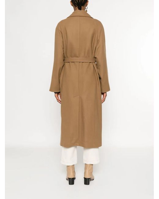 Manteau En Laine Mélangée À Taille Ceinturée A.P.C. en coloris Natural