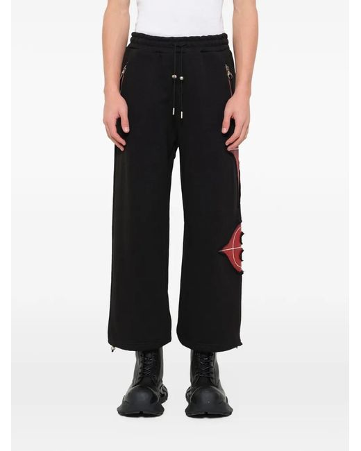 THUG CLUB Blue New Rock Graphic-Print Track Pants for men