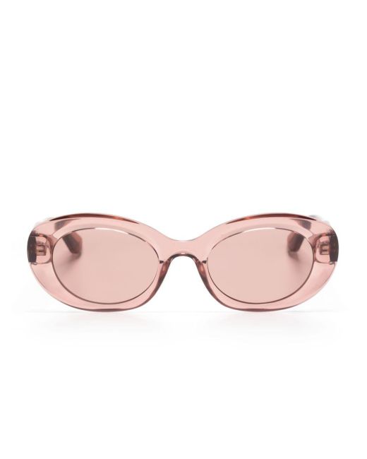 Longchamp Pink Sonnenbrille mit ovalem Gestell