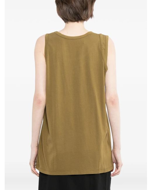 Marina Yee Green Layered-Neck Tank Top